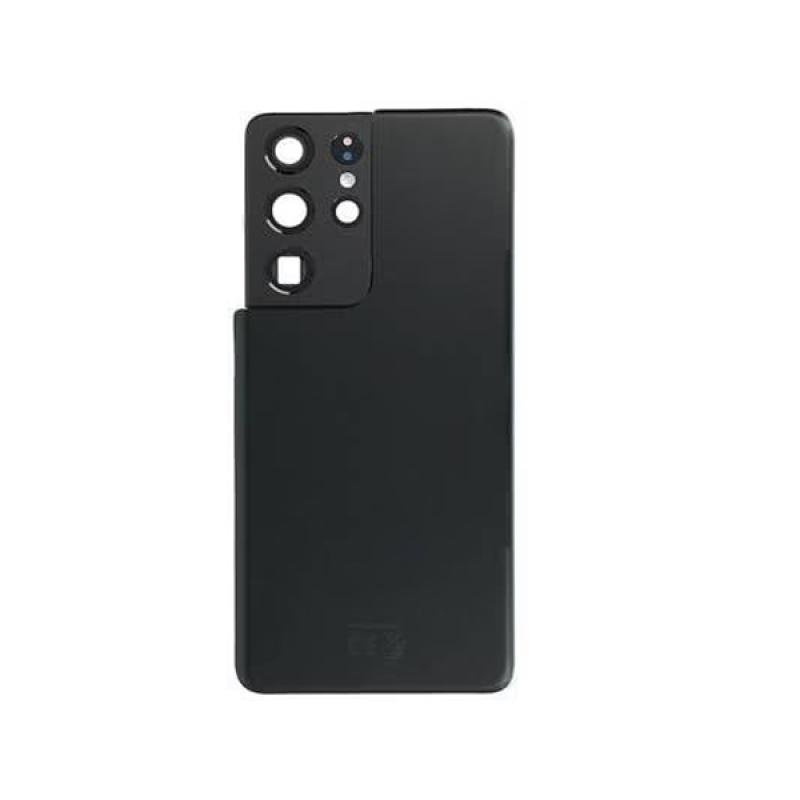 Back Panel Glass With Camera Lens for Samsung Galaxy S21 Ultra Black
