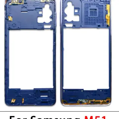 Js Cool Middle Ring Outer Frame for Samsung Galaxy M51 Blue